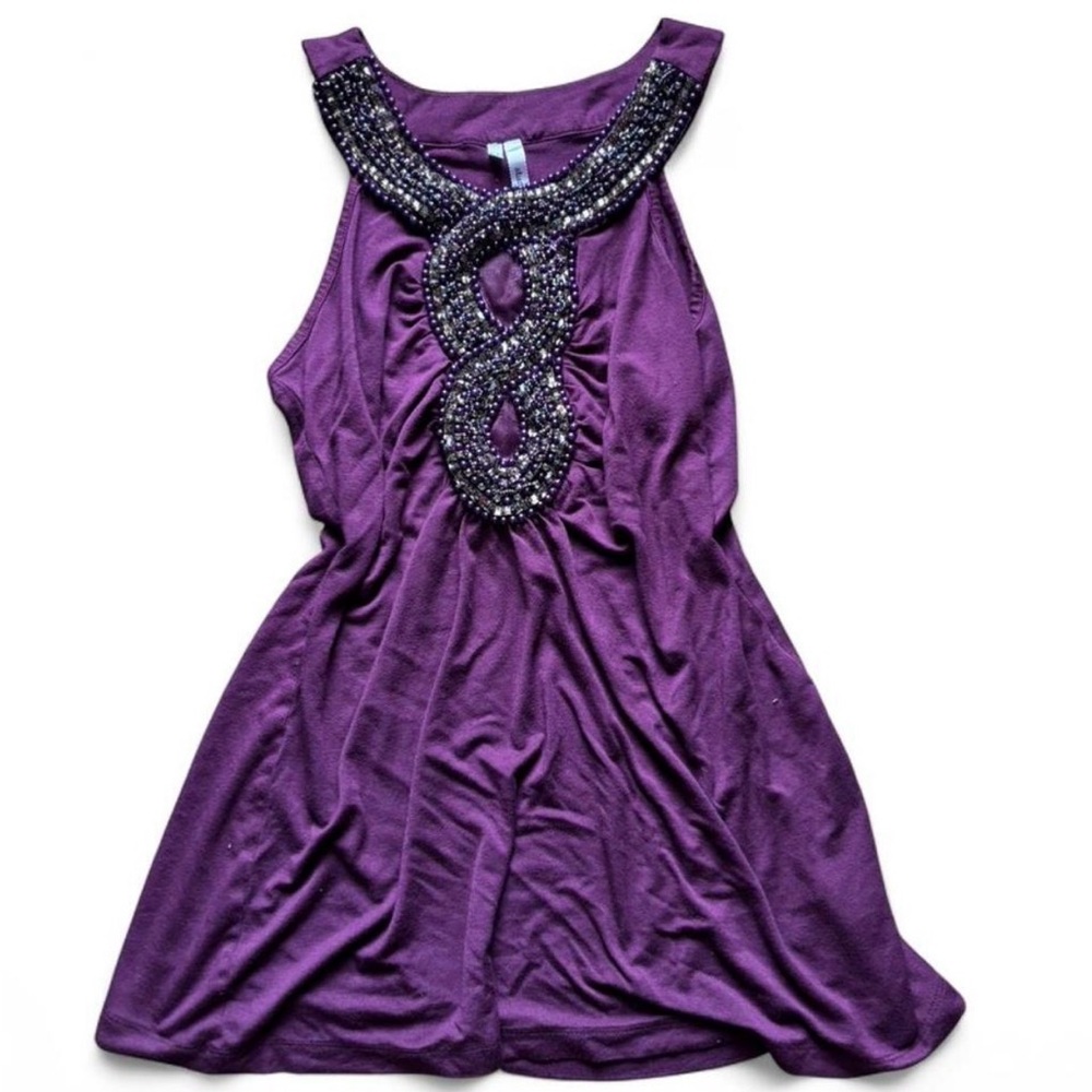 Studio Y Amethyst Top with Beaded Detail